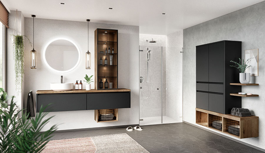 moderne schwarze Badezimmermöbel von BREUER KÜCHENDESIGN KG